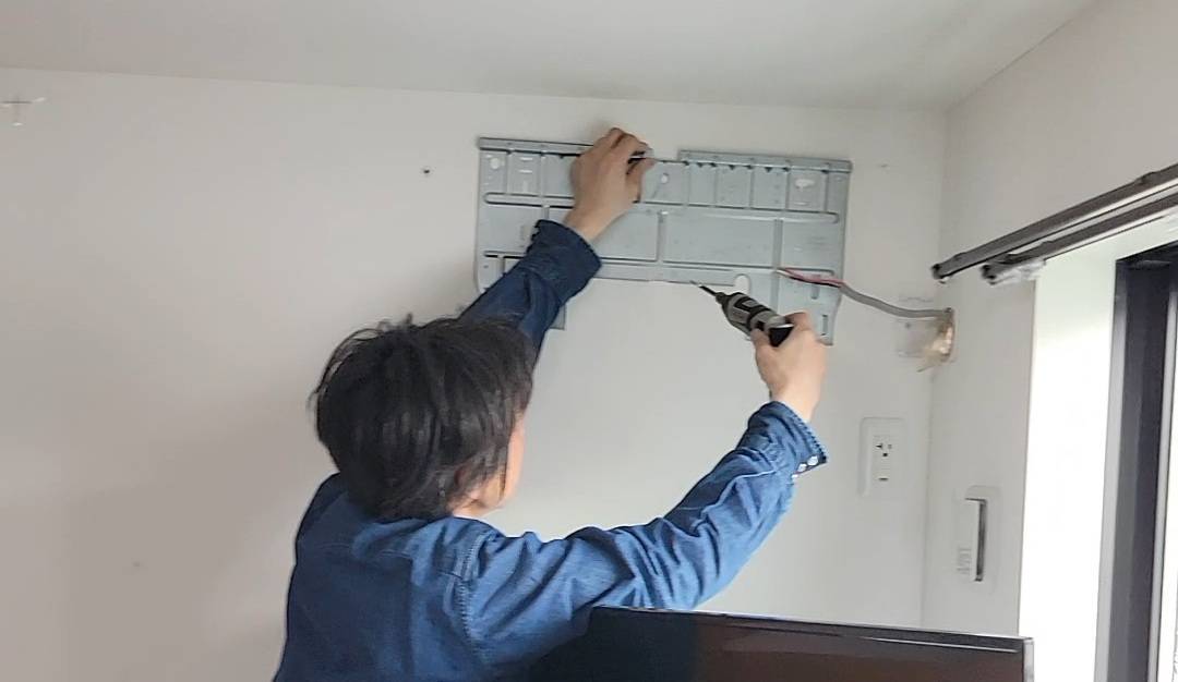 エアコン取り付け後の様子