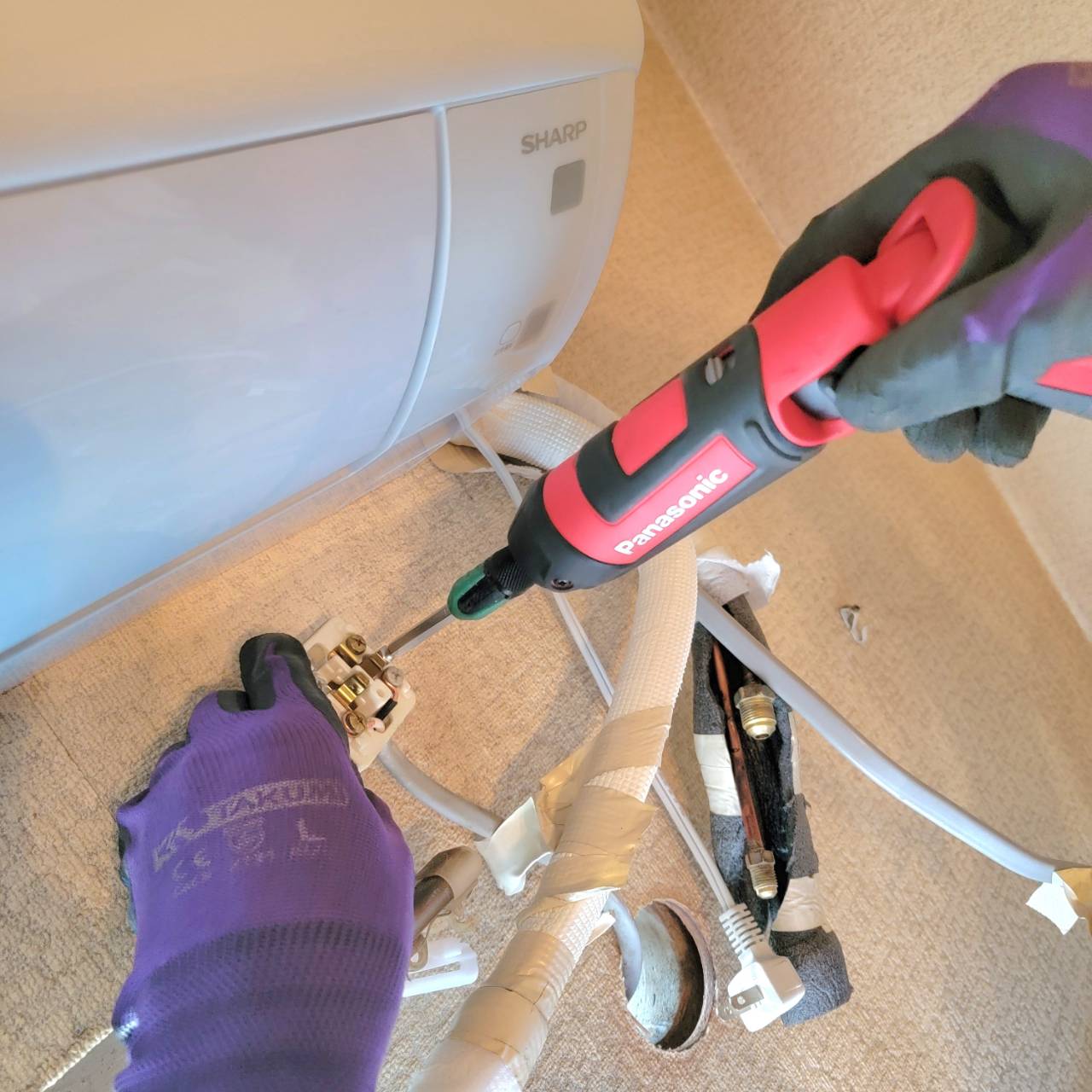 エアコン取り付け後の様子